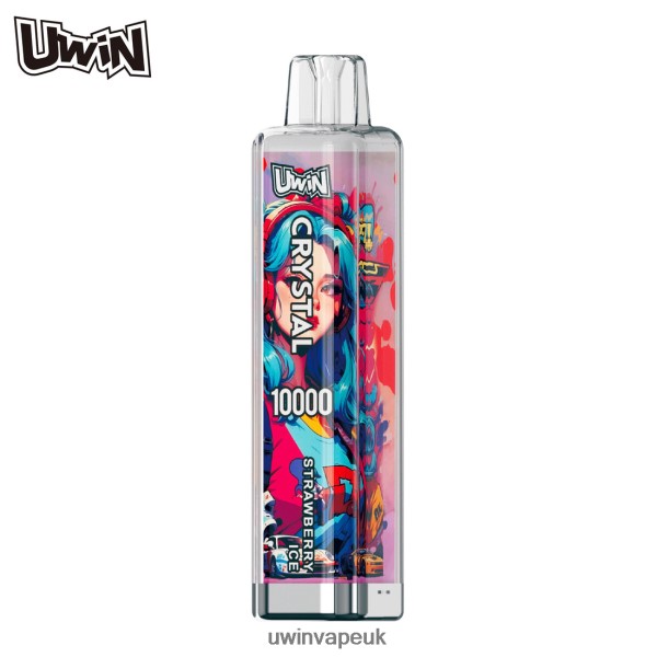 UWIN Vape Electronic Cigarette - UWIN CRYSTAL 10000 DISPOSABLE VAPE Strawberry Ice F26BVZ9